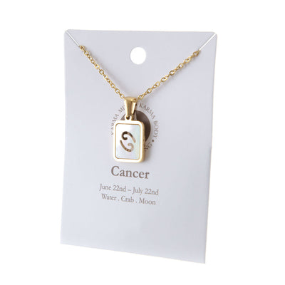 Zodiac Gold Plated Necklace with Shell Inlay - Karma Living