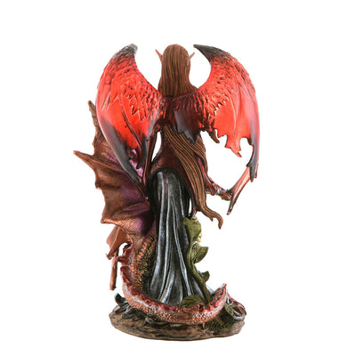 Fairy with Dragon Statue Red & Purple 26cm
