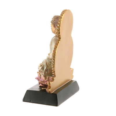 Buddha sitting statue gold & pink 18cm