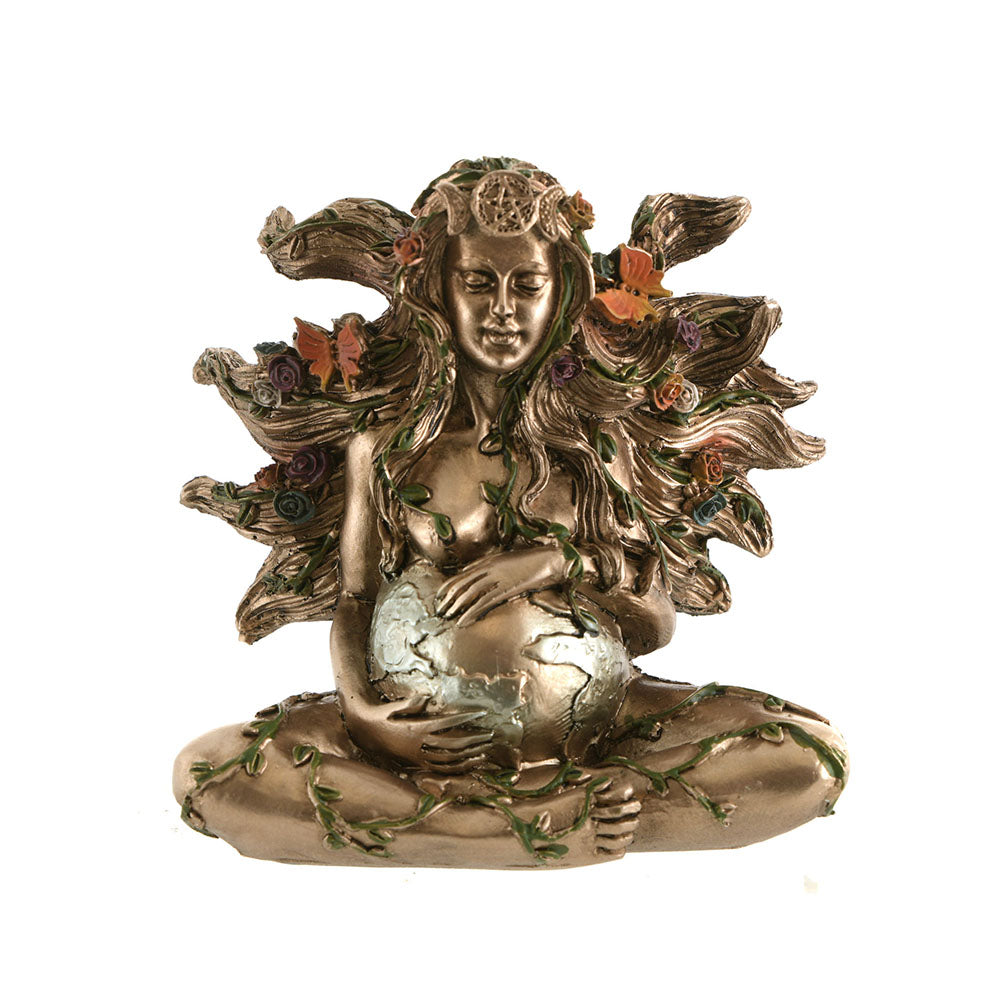 Nature goddess statue antique bronze 14cm
