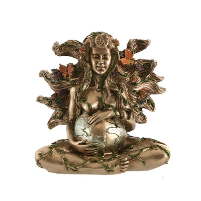 Nature goddess statue antique bronze 14cm
