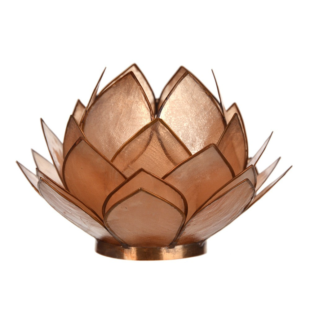 Capiz Lotus Tealight Holder Bronze - Karma Living