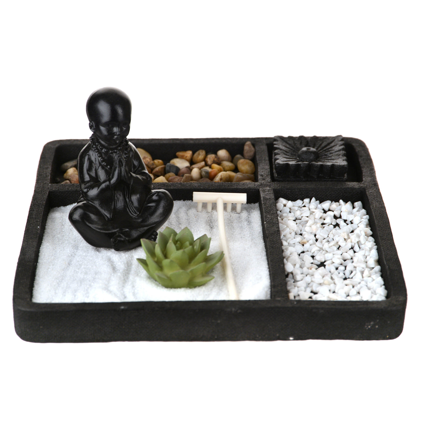 Zen Garden Square Tray Black 27cm - Karma Living