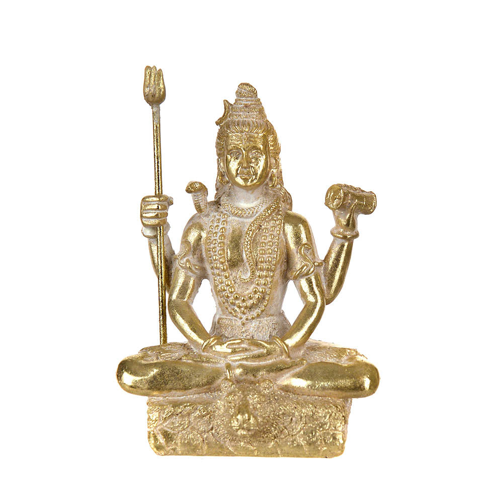 Shiva Sitting Statue Gold 14.5cm - Karma Living