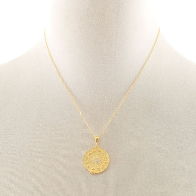 Zodiac Round Pendant Necklace - Karma Living