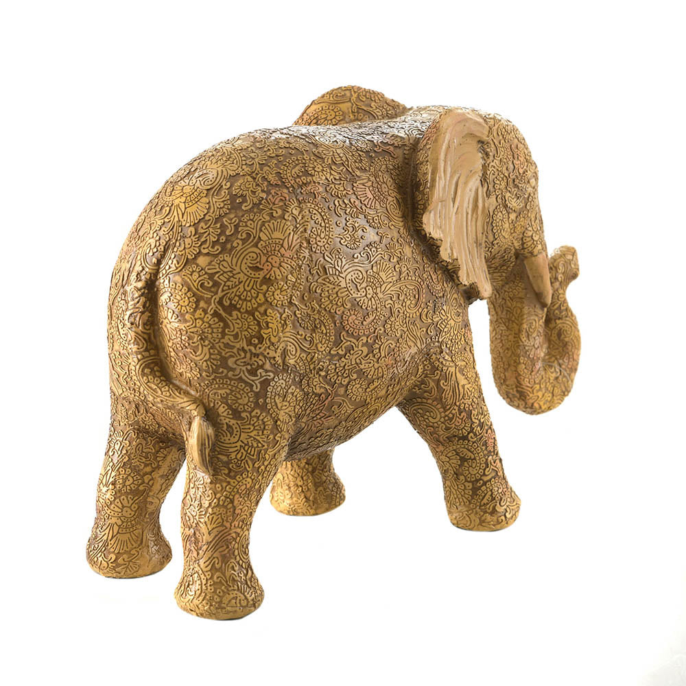 Elephant Statue Paisley Natural & Brown 24.5x34cm