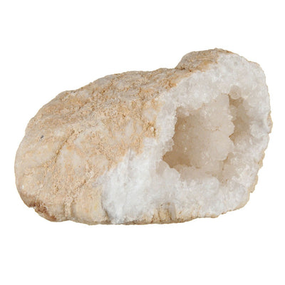 White Calcite Crystal Geode Medium - Karma Living