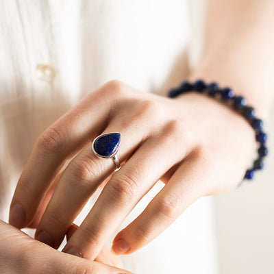 Lapis Lazuli Teardrop Ring - Karma Living