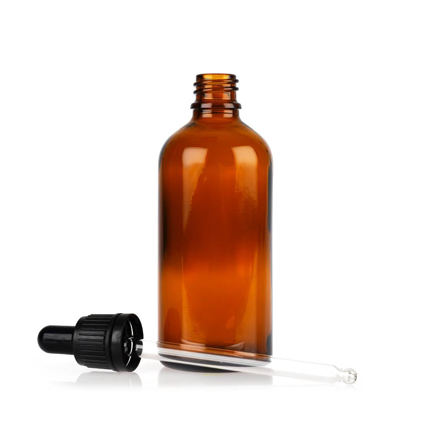 Glass Amber Bottle With Dropper 100ml - Karma Living