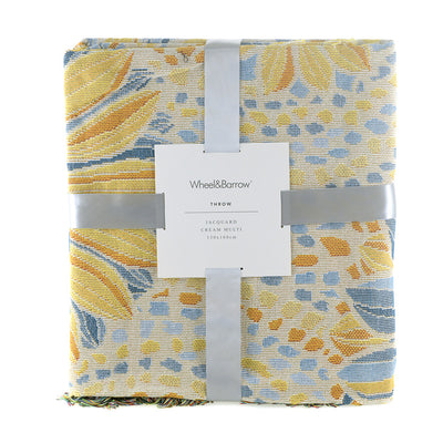 Jacquard Throw Wildflower Blue & Yellow 130x160cm