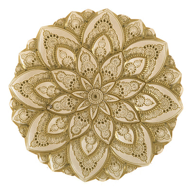 Mandala Platter Pearl & Gold 33cm