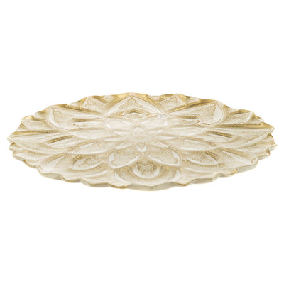 Mandala Platter Pearl & Gold 33cm