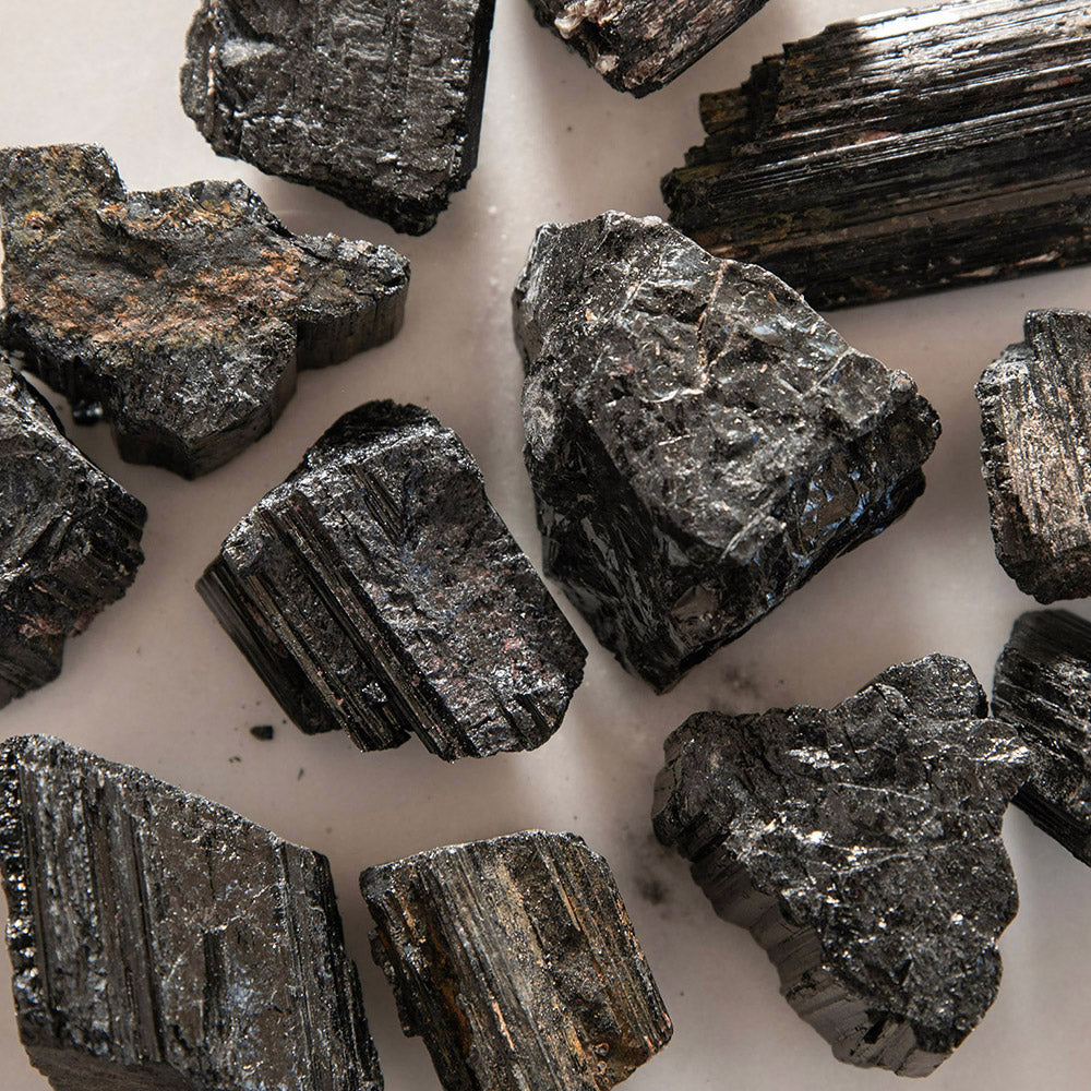 Black Tourmaline Flat Specimen