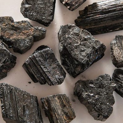 Black Tourmaline Flat Specimen
