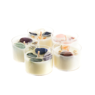 Crystal-Infused Soy Tealights Pack of 10