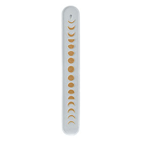 Cement Incense Holder Lunar White & Gold