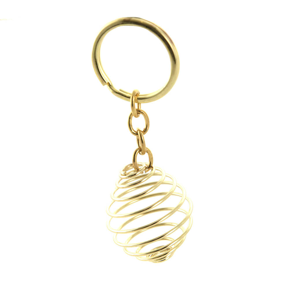 Gem Cage Key Ring Gold