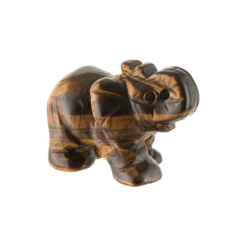 Lucky Elephant Mini Carved Statue Tigers Eye
