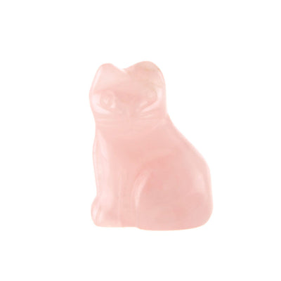 Cat Mini Carved Statue Rose Quartz 3cm