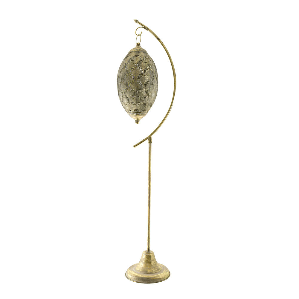 Metal Lantern Teardrop Washed Gold 140cm