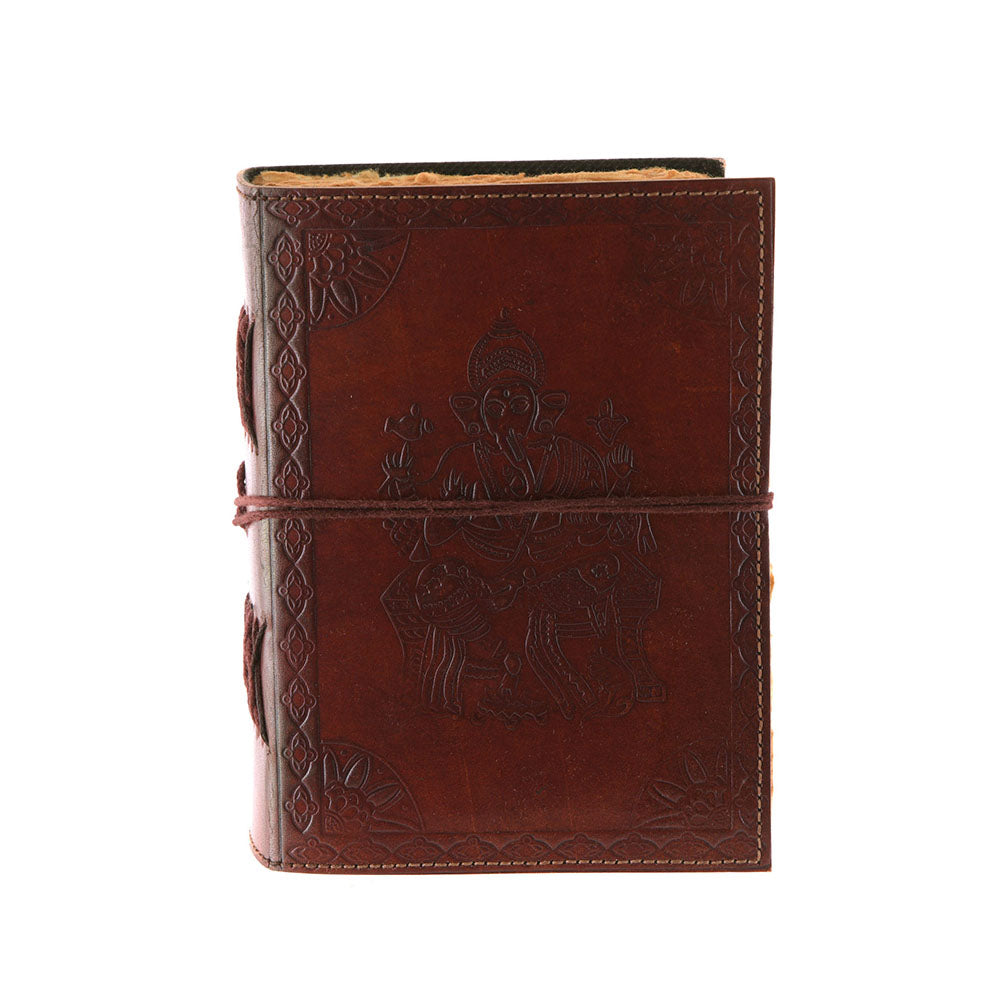 Leather Journal Ganesha Wrap Closure 18cm