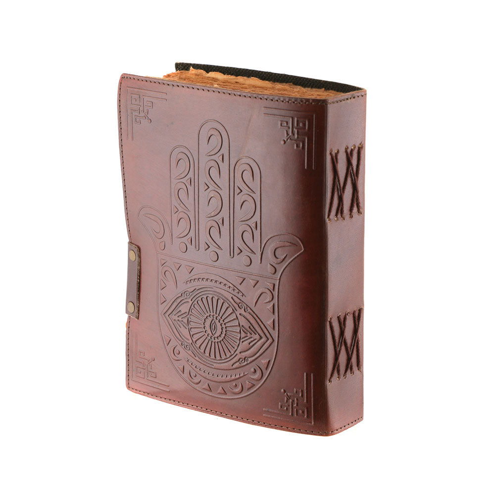Leather Journal Hamsa Hand With Lock 20cm