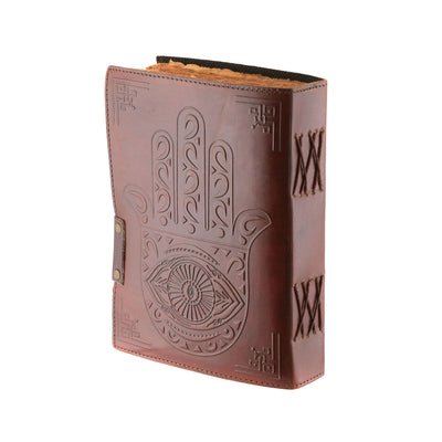 Leather Journal Hamsa Hand With Lock 20cm