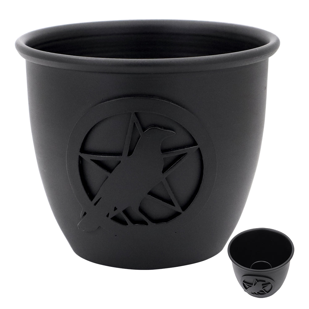 Iron Smudge Bowl with Crow Pentacle 9cm