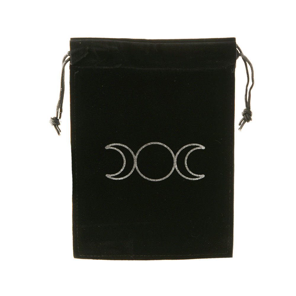 Velvet Tarot Bag Triple Moon Goddess Black & Silver