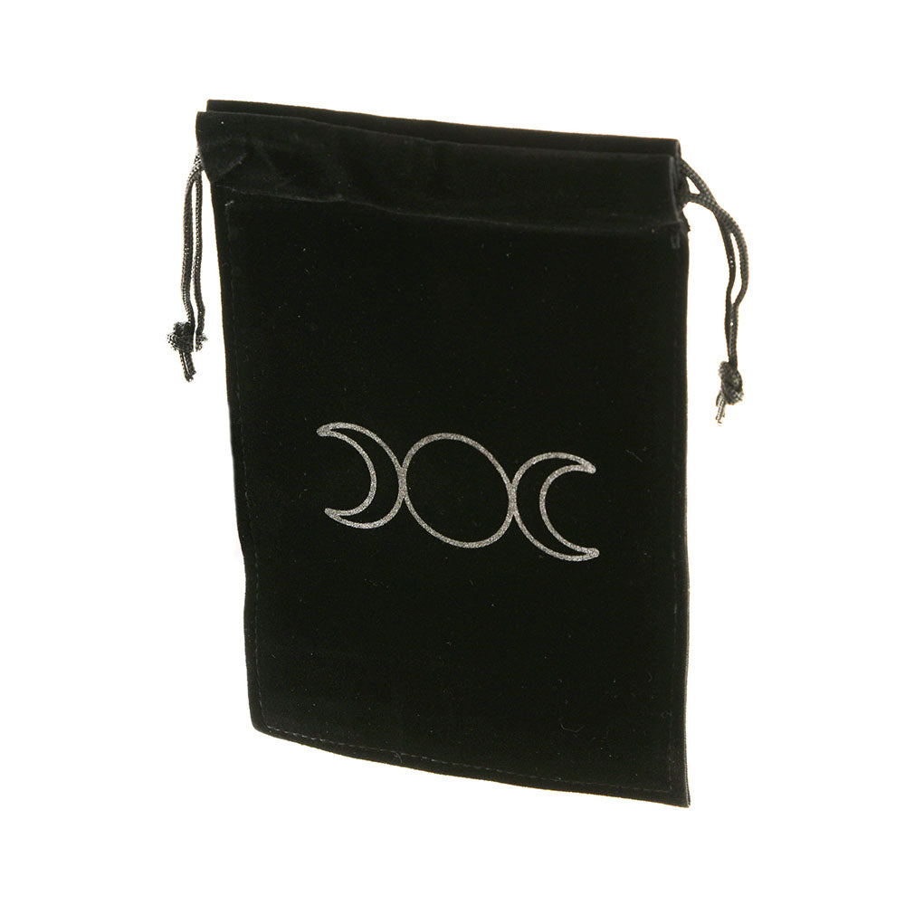 Velvet Tarot Bag Triple Moon Goddess Black & Silver