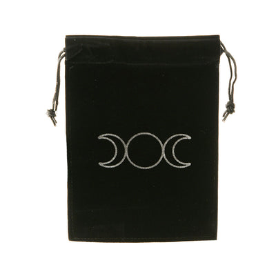 Velvet Tarot Bag Triple Moon Goddess Black & Silver