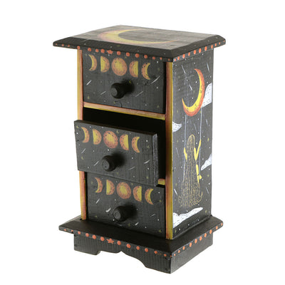 CABINET Wood Black Celestial 29x18.5x13cm