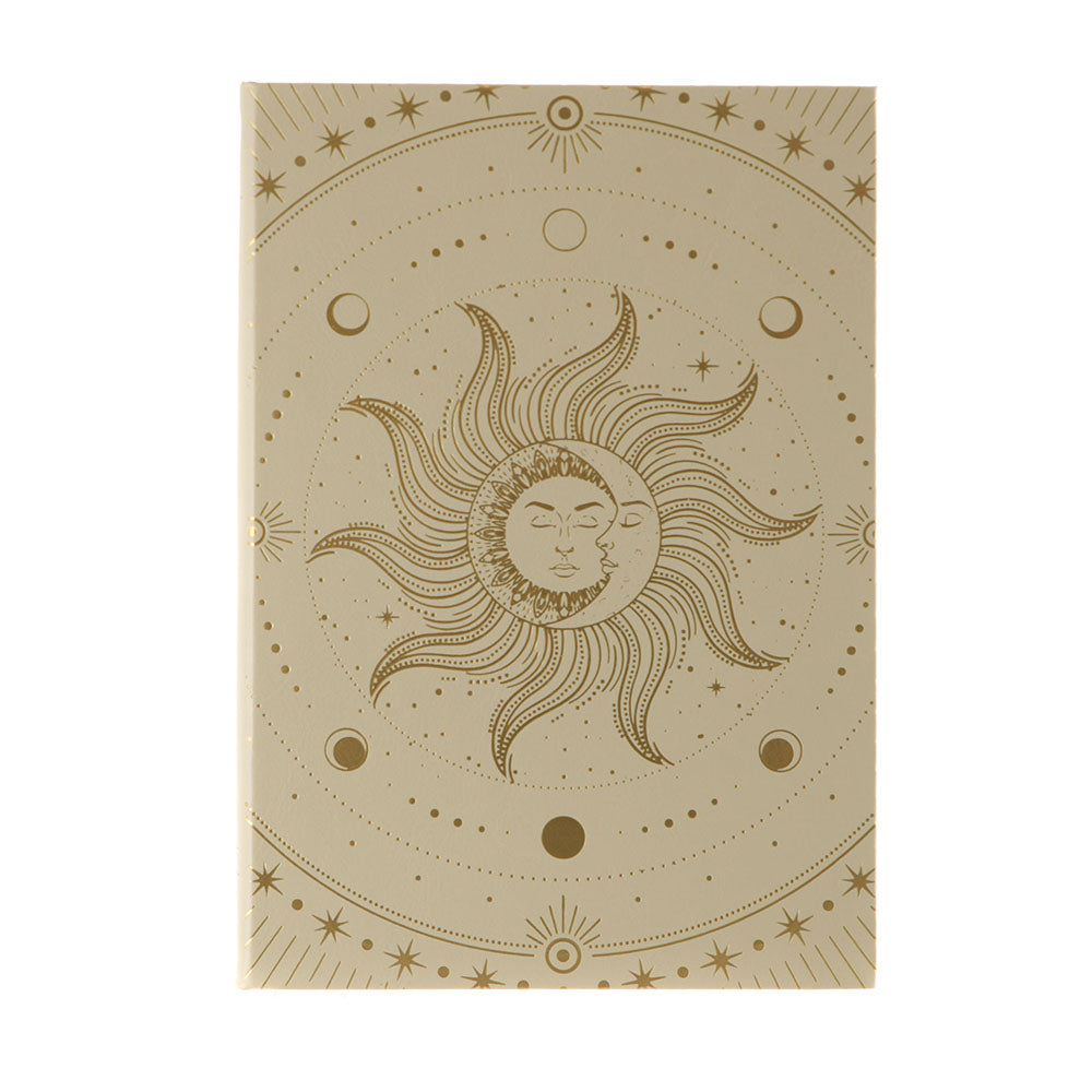 Faux Leather Journal Cream Sun & Moon
