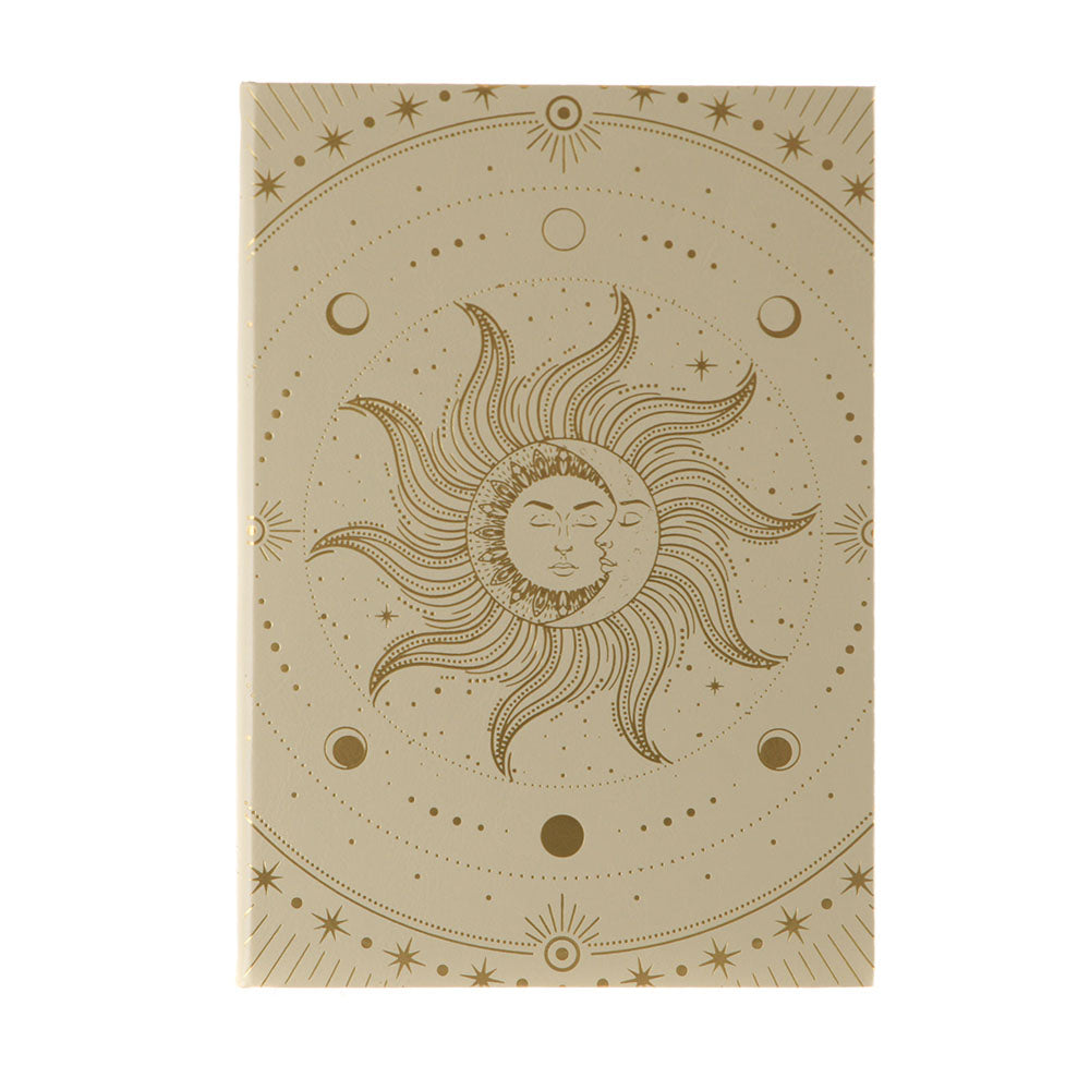 Faux Leather Journal Cream Sun & Moon