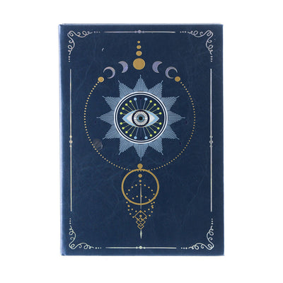 Faux Leather Journal Blue Evil Eye