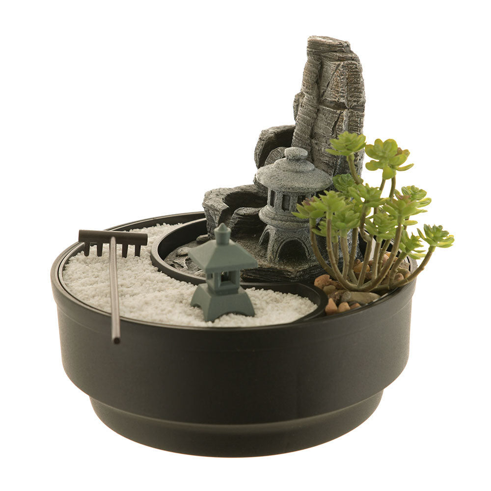 Zen Garden Statue Water Fountain 21cm