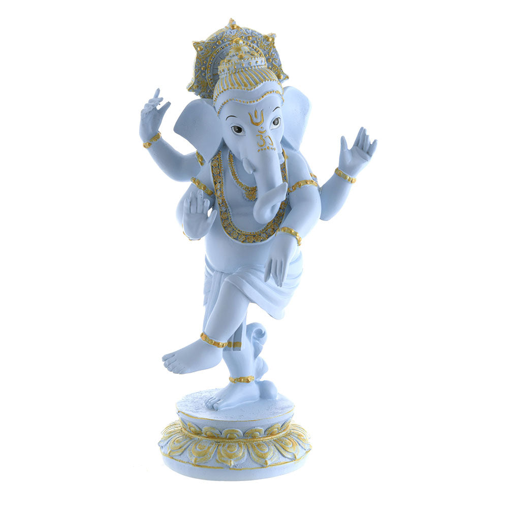 Ganesh Standing Statue Blue & Gold 33x17cm