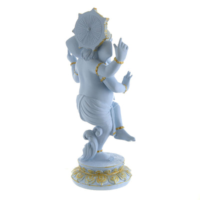 Ganesh Standing Statue Blue & Gold 33x17cm