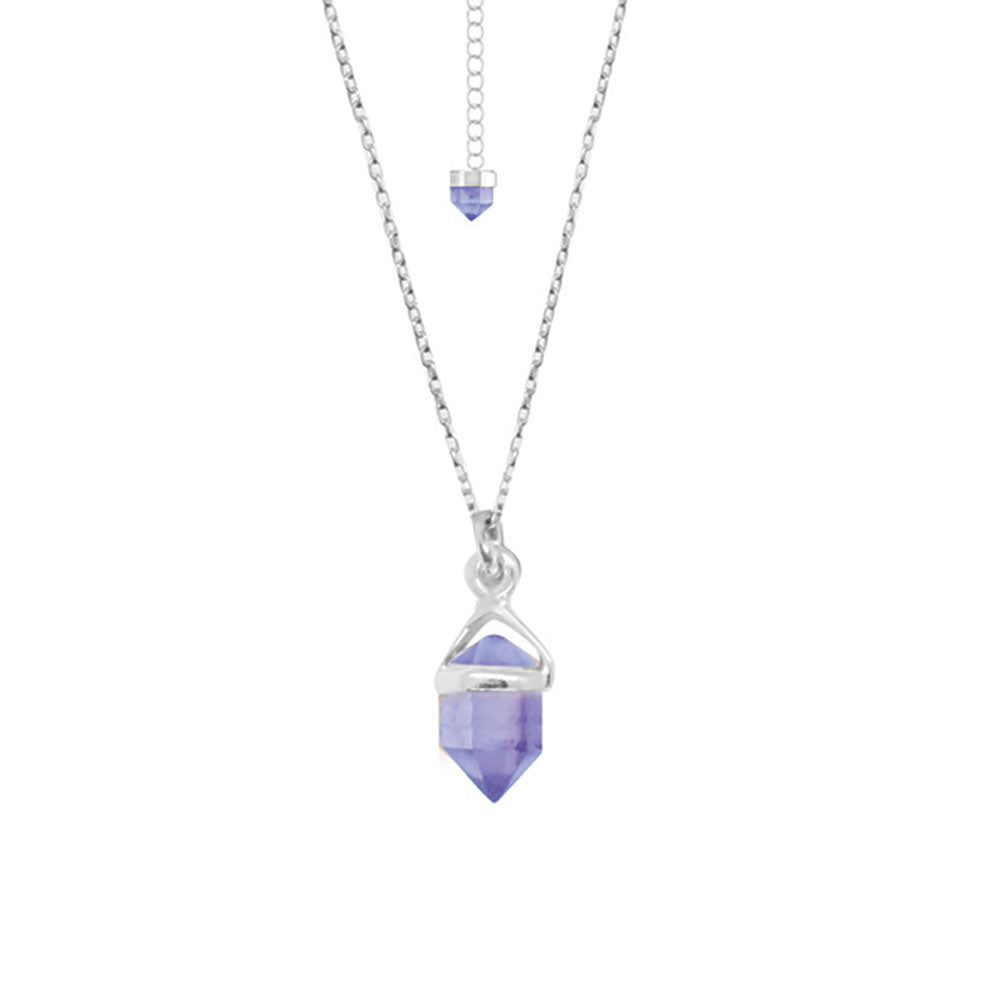 Double Point Amethyst Necklace