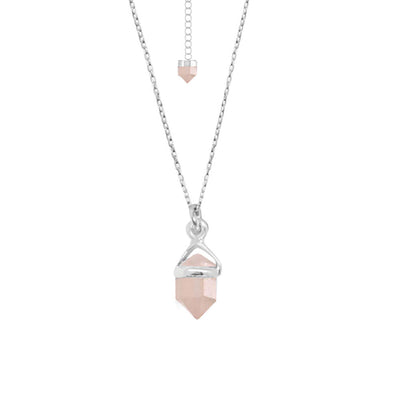 Double Point Rose Quartz Necklace