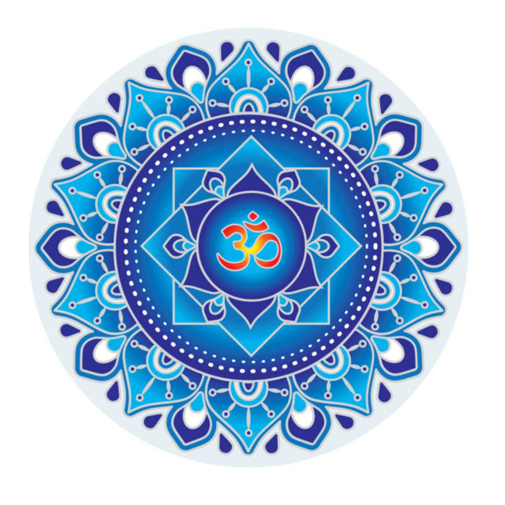 Suncatcher Sticker Blue Om Mandala 14cm