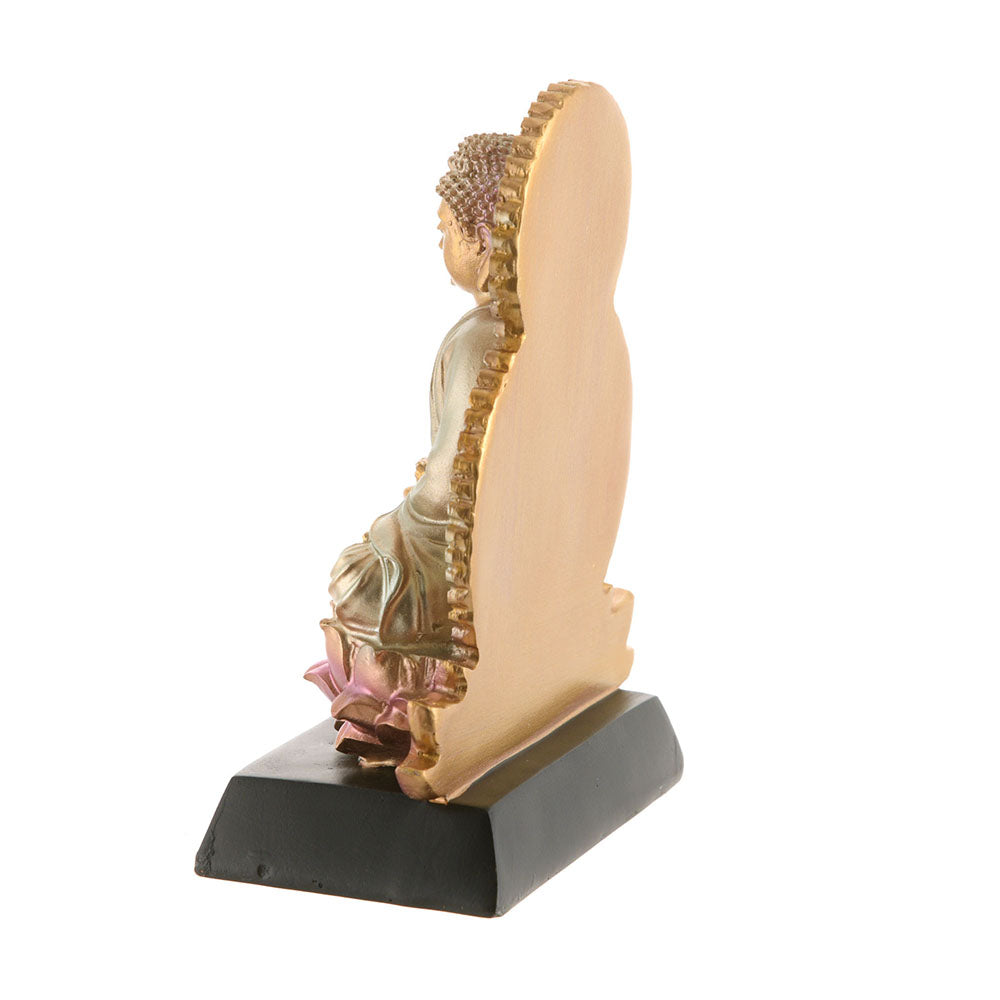 Buddha sitting statue gold & pink 18cm
