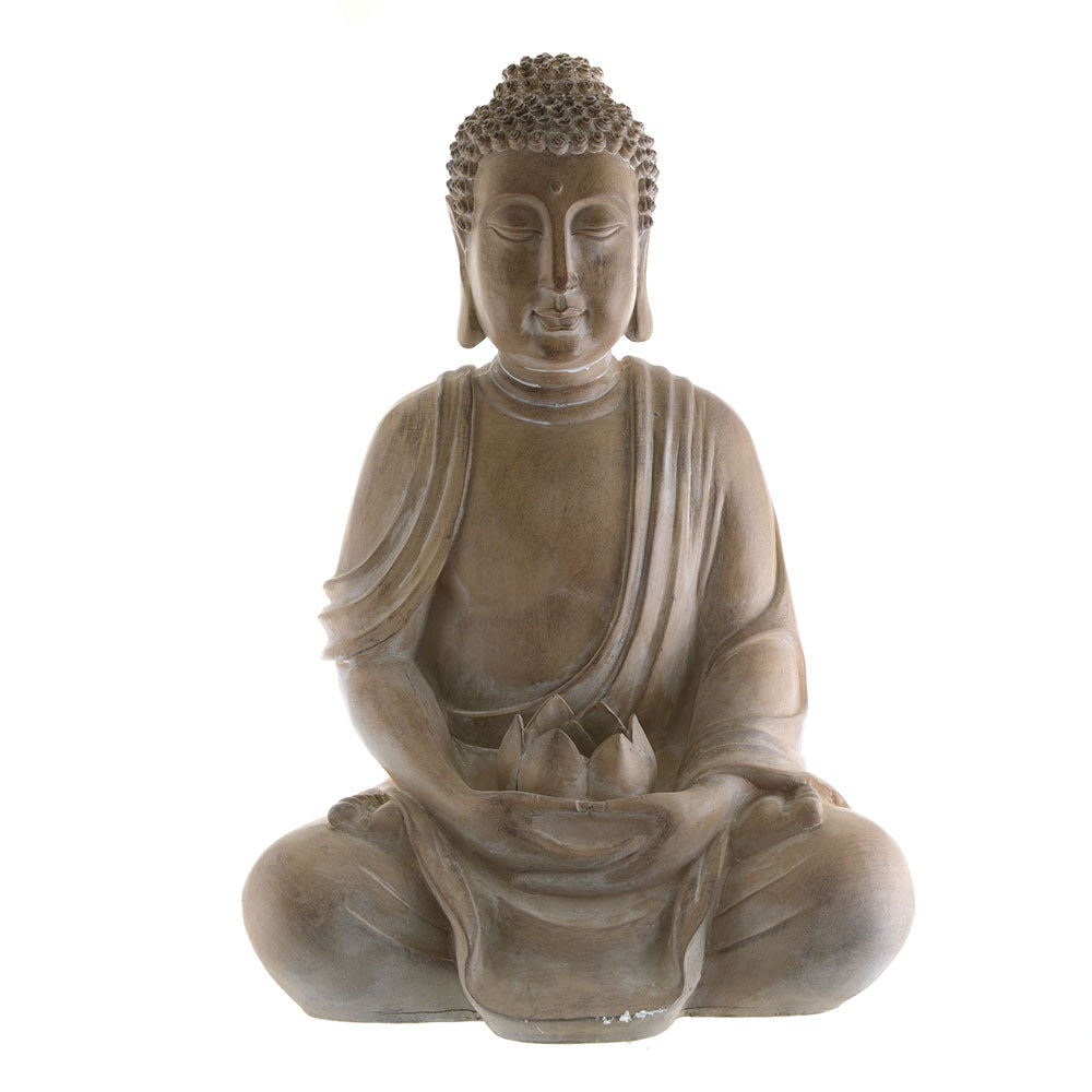 Buddha sitting with lotus natural 57cm