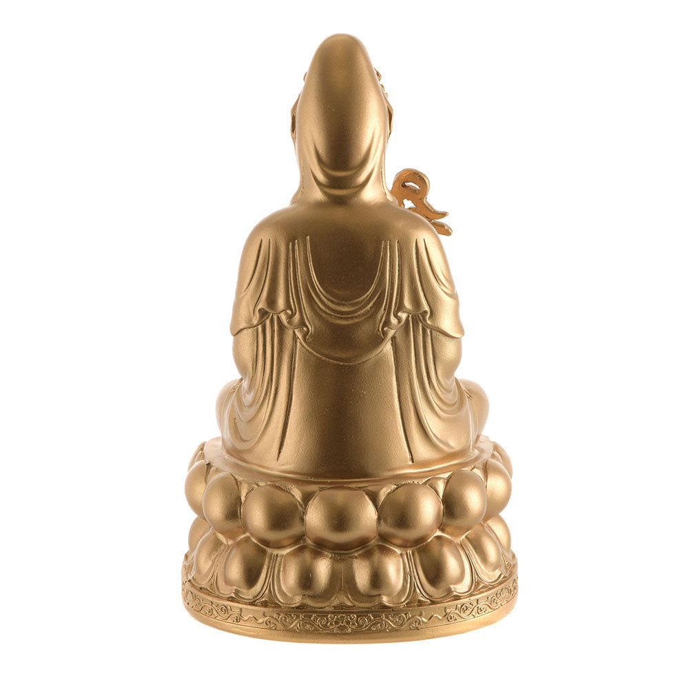 Guan yin sitting statue gold 25cm