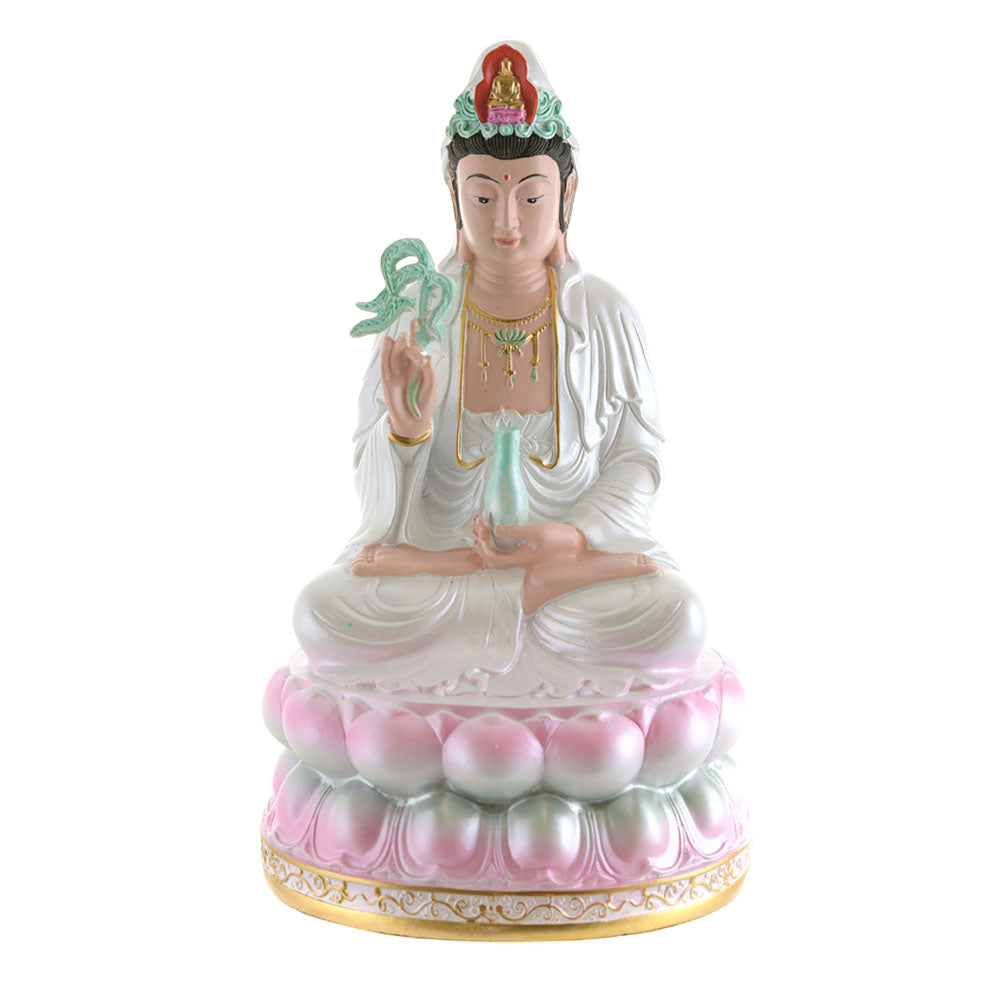 Guan yin sitting statue multi 25cm