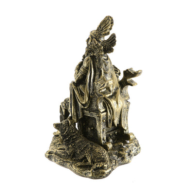 Odin sitting statue antique bronze 20cm