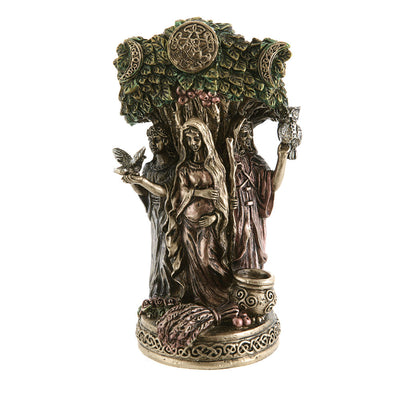 Triple goddess statue antique bronze 15cm