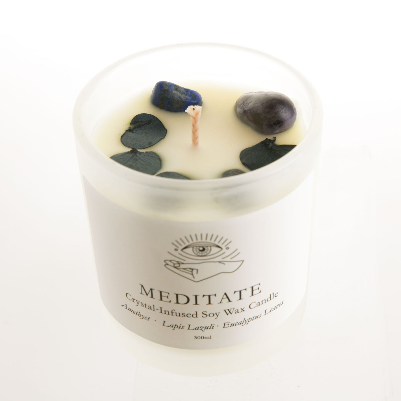 Crystal-Infused Soy Candle Meditate