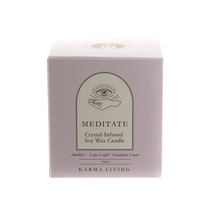 Crystal-Infused Soy Candle Meditate