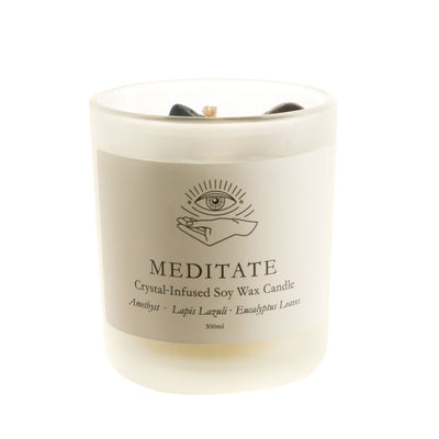 Crystal-Infused Soy Candle Meditate